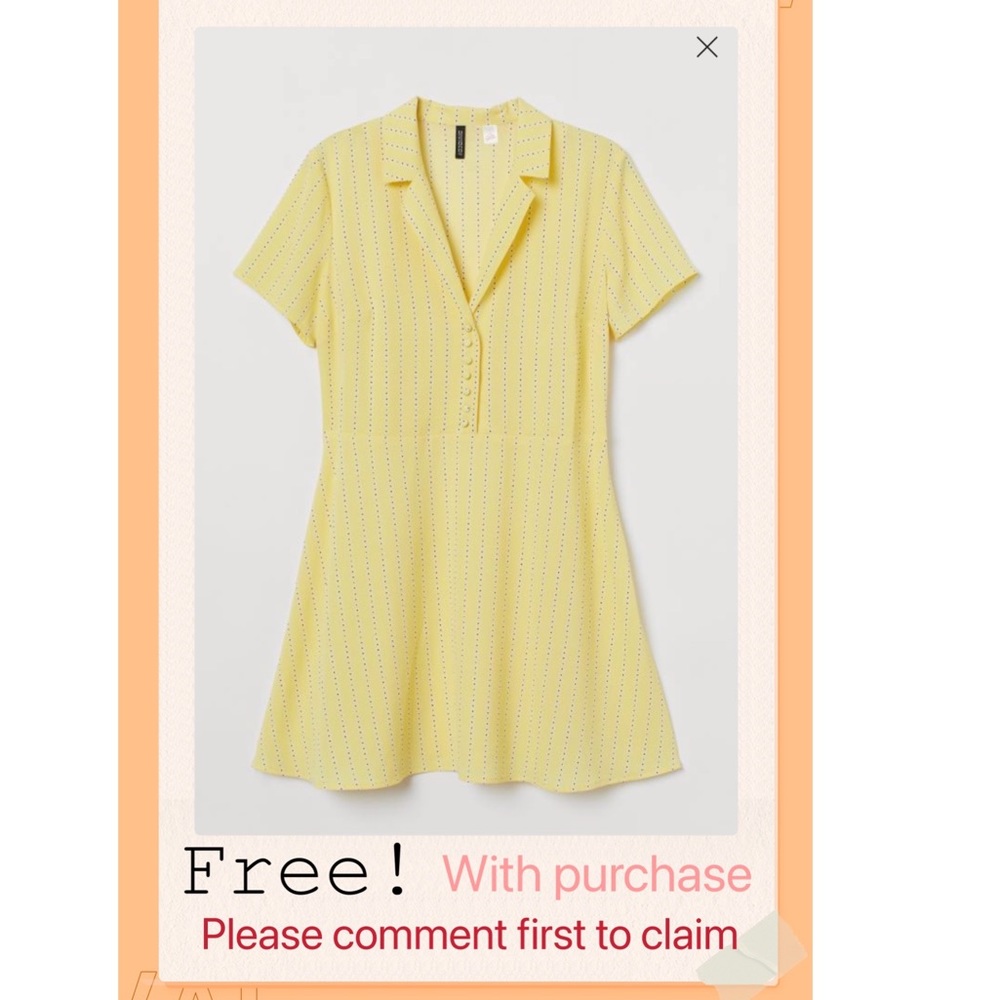 H&M Yellow collar dress